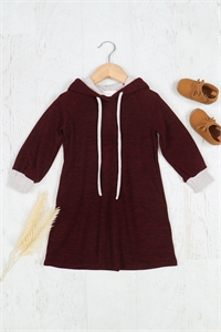 BLK10-3-PPD10449TK-BU-A - KIDS HACCI LONG SLEEVE RIB BAND HOODIE WITH SELF TIE- BURGUNDY  1-0-0-0-0-1-0-1