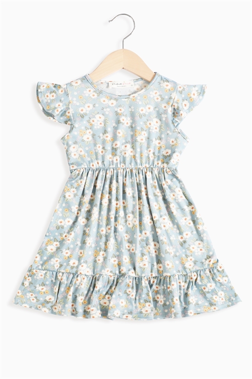 S11-15-2-PPD10638TK-BLMMS - GIRLS FLORAL RUFFLE SLEEVE TIERED DRESS- BLUE MIMOSA 1-1-1-1-1-1-1-1