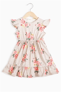 S8-8-4-PPD10639TK-TPBLS - KIDS FLORAL RUFFLE SLEEVE TIERED DRESS- TAUPE BLUSH 1-1-1-1-1-1-1-1