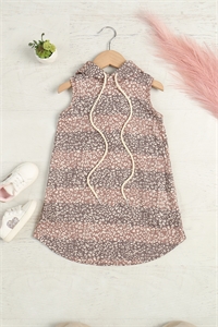 S10-19-3-PPD10644TK-MC-1 - GIRLS LEOPARD STRIPE PRINTED SLEEVELESS HOODIE DRESS - MOCHA 1-0-0-1-1-1-1-1