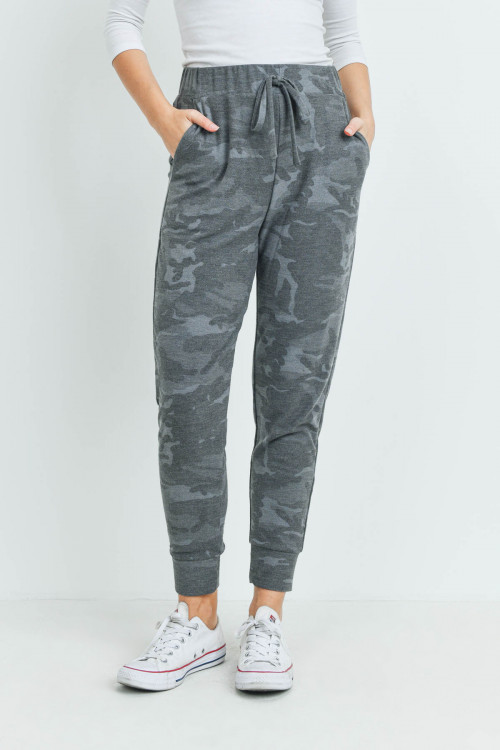 S16-1-5-PPP4071-BK - CAMOUFLAGE JOGGER PANTS WITH SELF TIE- BLACK 1-2-2-2