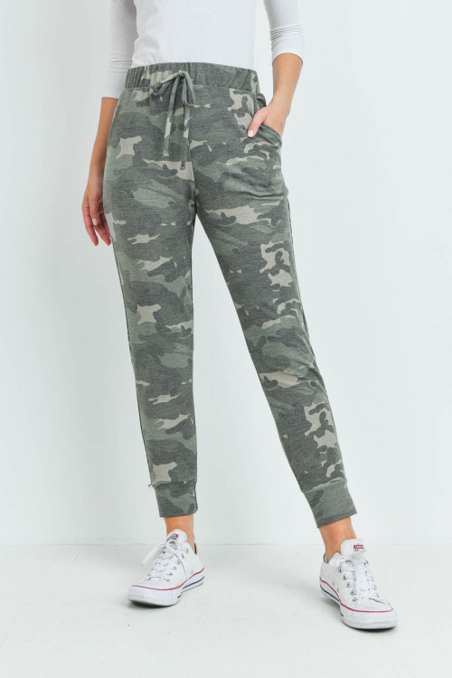 S5-8-4-PPP4071-OV - CAMOUFLAGE JOGGER PANTS WITH SELF TIE- OLIVE 1-2-2-2