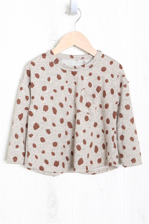 S9-13-3-PPT20515TK-TP - KIDS ANIMAL PRINT LONG SLEEVE POCKET TOP- TAUPE 1-1-1-1-1-1-1-1