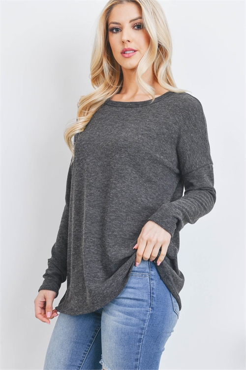 S16-10-1-PPT20530-BK-1 - BOAT NECK  LONG SLEEVE ANGORA TOP- BLACK 1-2-1-1