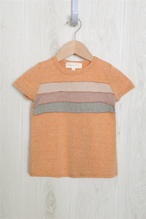 S8-12-2-PPT20564TK-PMPTPCCGY - KIDS OUTSEAM OVERLOCK STITCHED COLOR BLOCK TOP- PUMPKIN-TAUPE-COCO-GREY 1-1-1-1-1-1-1-1