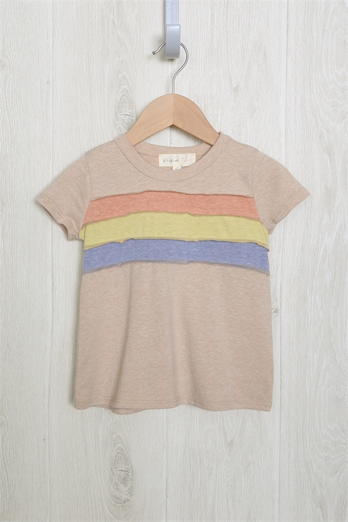 S8-14-2-PPT20564TK-TPCLYSNYLM - KIDS OUTSEAM OVERLOCK STITCHED COLOR BLOCK TOP- TAUPE-CLAY-SUNNY LIME 1-1-1-1-1-1-1-1