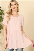 S4-1-1-PPT20585-PLRS - RUFFLE SHORT SLEEVE TIERED TOP- PALE ROSE 1-2-2-2