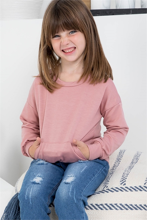 S10-12-1-PPT2063TK-PKPSTL - KIDS LONG SLEEVE FRENCH TERRY TOP WITH KANGAROO POCKET- PINK PASTEL 1-1-1-1-1-1-1-1