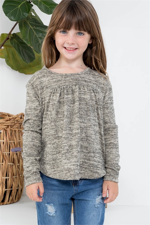 S13-10-2-PPT20801TK-OTM - KIDS TWO TONED FRONT SHIRRING DETAIL TOP- OATMEAL 1-1-1-1-1-1-1-1