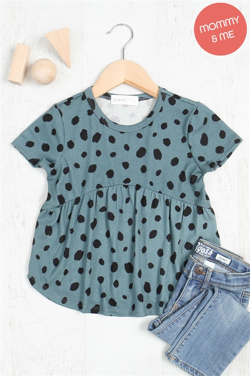 S15-12-1-PPT20964TK-HNTRBK-1 - KIDS ANIMAL PRINT SHORT SLEEVE ROUND NECK TOP- HUNTER/BLACK 1-1-0-1-1-1-1-1