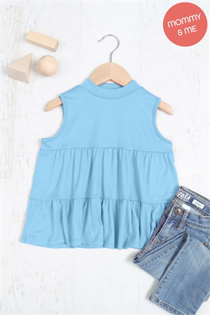 S7-3-4-PPT20971TK-NGR-1 - KIDS CREW NECK SLEEVELESS TIERED RUFFLE TOP- NIAGRA 3-3-0-0-0-0-0-0