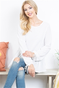 S13-1-4-PPT21171-IV - POLKA DOT PUFF SLEEVE TIERED TOP- IVORY 1-2-2-2