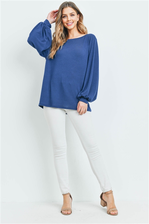 S10-20-1-PPT2158-FDDNM-1 - DOLMAN SLEEVES SOLID HACCI TOP- FADED DENIM 2-2-2