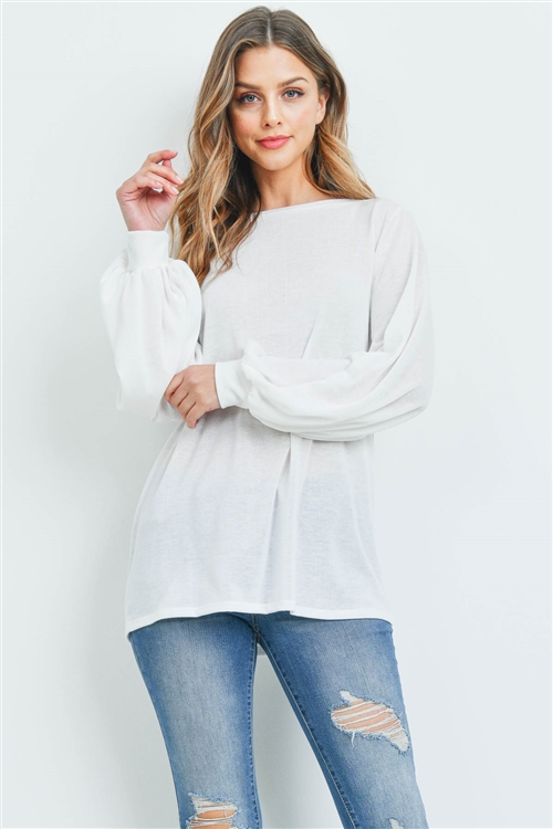 S10-20-1-PPT2158-IV-1 - DOLMAN SLEEVES SOLID HACCI TOP- IVORY 2-2-2