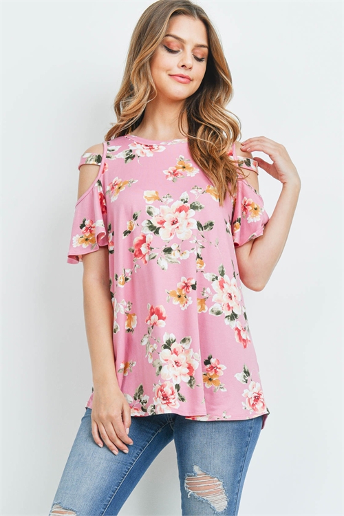 S12-5-4-PPT2181-MV - FLORAL PRINT OFF-SHOULDER TOP- MAUVE 1-2-2-2