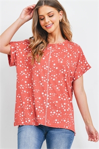 S7-10-3-PPT2489-BLSWT - REVERSE COVER STITCH STAR PRINT TOP- BLUSH-WHITE 1-2-2-2