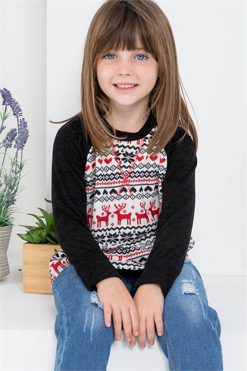 C2-B-PPT2635TK-IVRDBK-A -KIDS SOLID LONG SLEEVE ROUND NECK KNIT TOP-IVORY-RED/BLACK 3-3-3-2-3-0-1-0