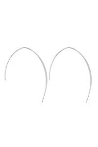 A2-3-4-QEA068SV SILVER 2 INCH WIRED OPEN 'U' EARRINGS/1PC