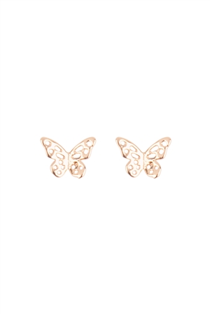 S6-5-3-QEA662GD - BUTTERFLY CUTOUT STUD EARRINGS - GOLD/1PC  (NOW $1.00 ONLY!)