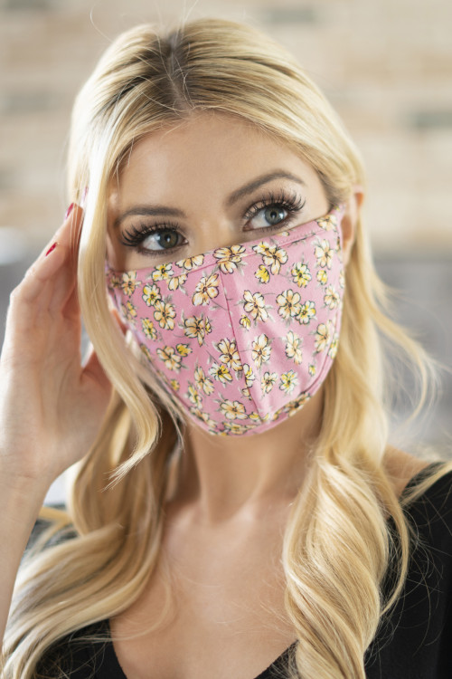 S6-6-1-RFM6001-RFL049-RO ROSE FLORAL REUSABLE FACE MASK FOR ADULTS/12PCS