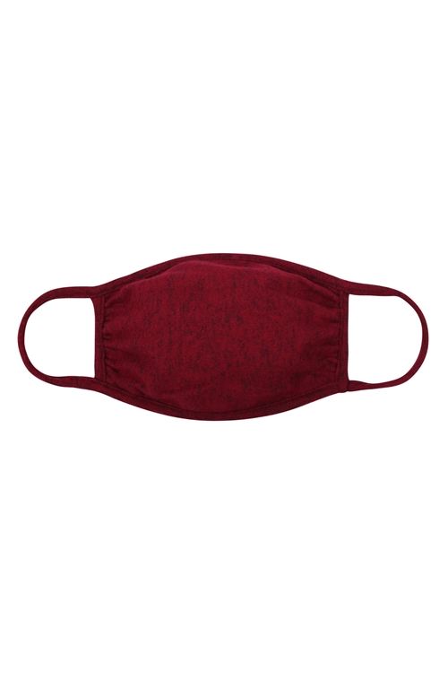 S8-4-4-RFM6002-HC-DRUBY - 2 TONE REUSABLE FACE MASK FOR ADULTS  DARK RUBY/12PCS
