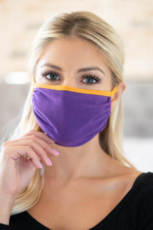 S5-8-3/SA4-5-2-RFM6004-CT-PULMU PURPLE LIGHT MUSTARD TWO TONE REUSABLE FACE MASK FOR ADULTS/12PCS