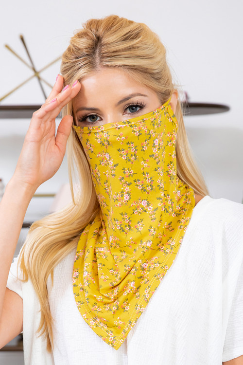 S3-7-2-RFM6010-RFL045-YWRUBR YELLOW RUST BROWN FLORAL BANDANA MASK/12PCS