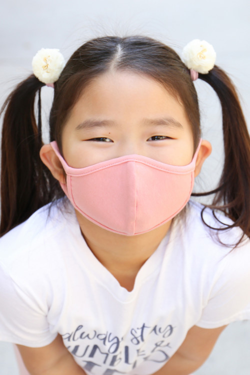 SA4-1-3-RFM7001K-CT-DPK DUSTY PINK PLAIN REUSABLE FACE MASK FOR KIDS/12PCS **Size not intended for kids 2 years old and below**