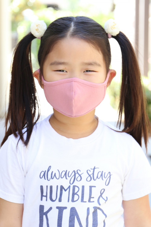 SA4-1-3-RFM7001K-CT-DRO DARK ROSE PLAIN REUSABLE FACE MASK FOR KIDS/12PCS **Size not intended for kids 2 years old and below**
