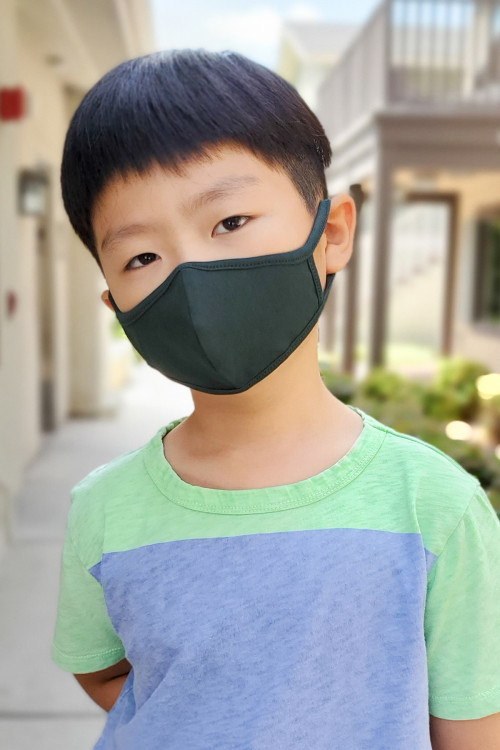 S6-4-3-RFM7001K-CT-HGN HUNTER GREEN PLAIN REUSABLE FACE MASK FOR KIDS/12PCS **Size not intended for kids 2 years old and below**