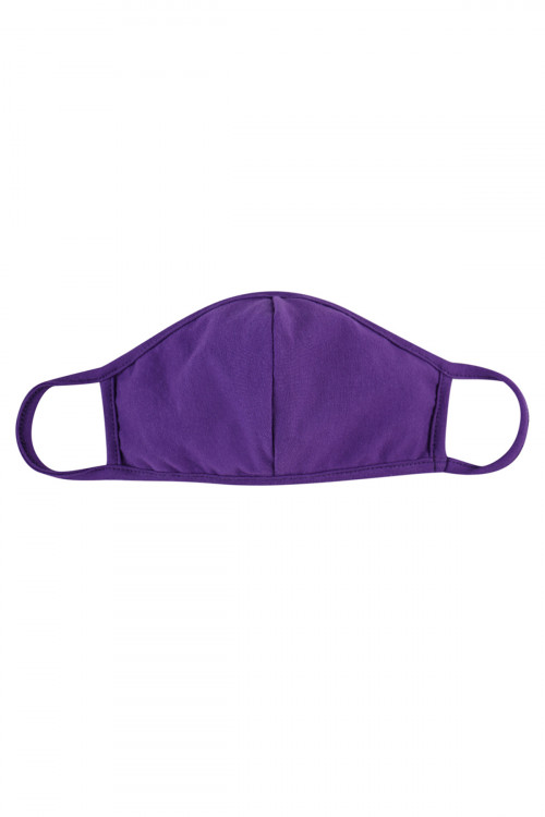 S6-4-3-RFM7001K-CT-PU PURPLE PLAIN REUSABLE FACE MASK FOR KIDS/12PCS **Size not intended for kids 2 years old and below**