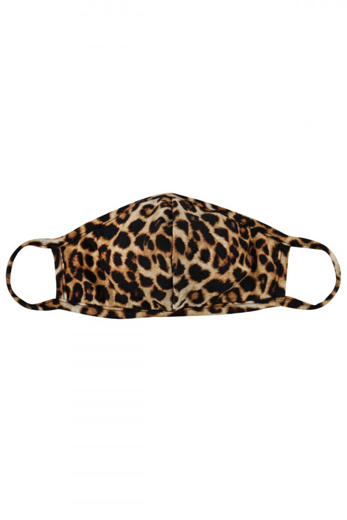 S5-7-1-RFM7001K-RAP061- BROWN  LEOPARD PRINTED REUSABLE FACE MASK FOR KIDS/12PCS    **Not intended for kids 2 years old and below**