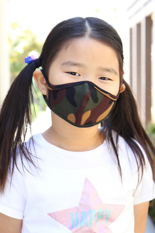 S7-7-2-RFM7001K-RCM010-BR BROWN CAMOUFLAGE REUSABLE FACE MASKS FOR KIDS/12PCS  **Not intended for kids 2 years old and below **