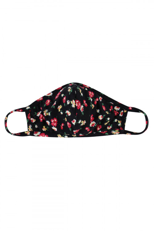 SA4-4-4-RFM7001K-RFL048-BK BLACK FLORAL REUSABLE FACE MASK FOR KIDS/12PCS ** Not intended for kids 2 years old and below**