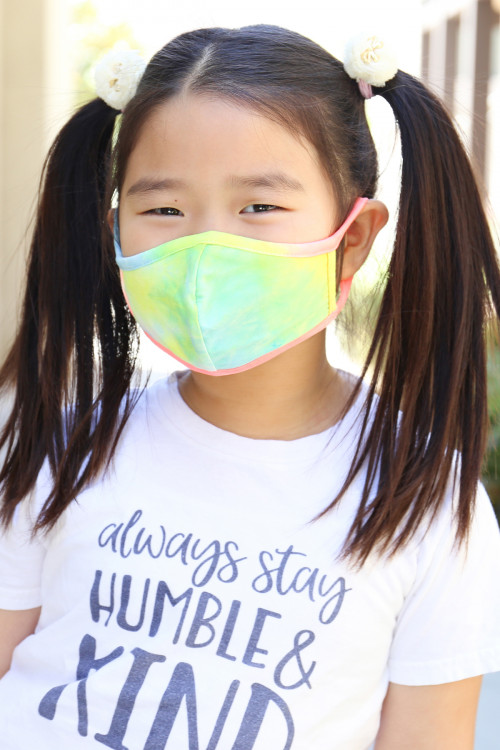 S7-8-3-RFM7001K-RTD001-BLUE TIE DYE REUSABLE FACE MASK FOR KIDS/12PCS  **Not intended for kids 2 years old and below **