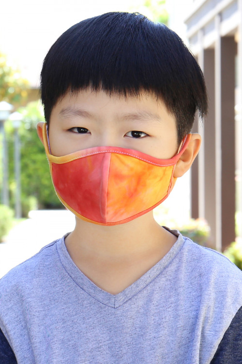 S4-7-1-RFM7001K-RTD001-CORAL-TIE DYE REUSABLE FACE MASK FOR KIDS/12PCS **Size not intended for kids 2 years old and below**