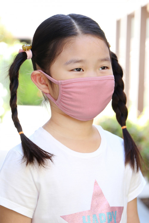 SA4-1-3-RFM7002K-CT-DRO DARK ROSE PLAIN REUSABLE FACE MASK FOR KIDS/12PCS    *Size not intended for kids 2 years old and below *