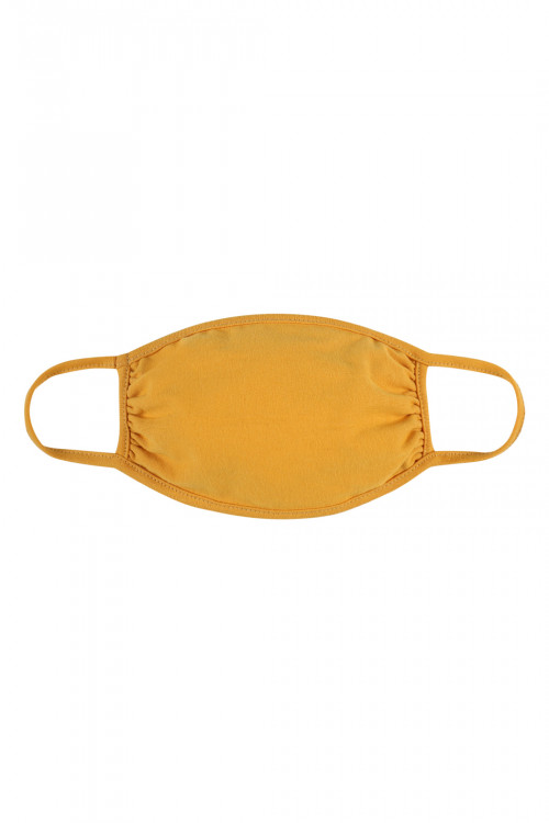 S8-6-2-RFM7002K-CT-LMU LIGHT MUSTARD PLAIN REUSABLE FACE MASK FOR KIDS/12PCS **Size not intended for kids 2 years old and below**