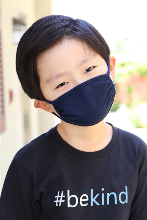 S4-4-2-RFM7002K-CT-NV NAVY PLAIN REUSABLE FACE MASK FOR KIDS/12PCS    *Size not intended for kids 2 years old and below *