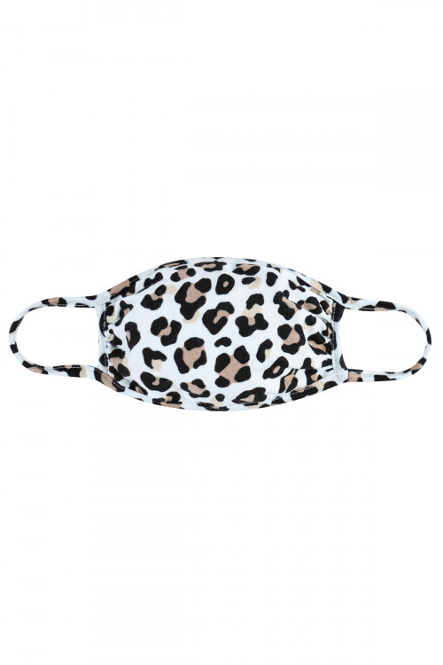 A3-3-1-RFM7002K-RAP022-IV IVORY LEOPARD PRINT REUSABLE FACE MASKS FOR KIDS/12PCS    **Not intended for kids 2 years old and below**