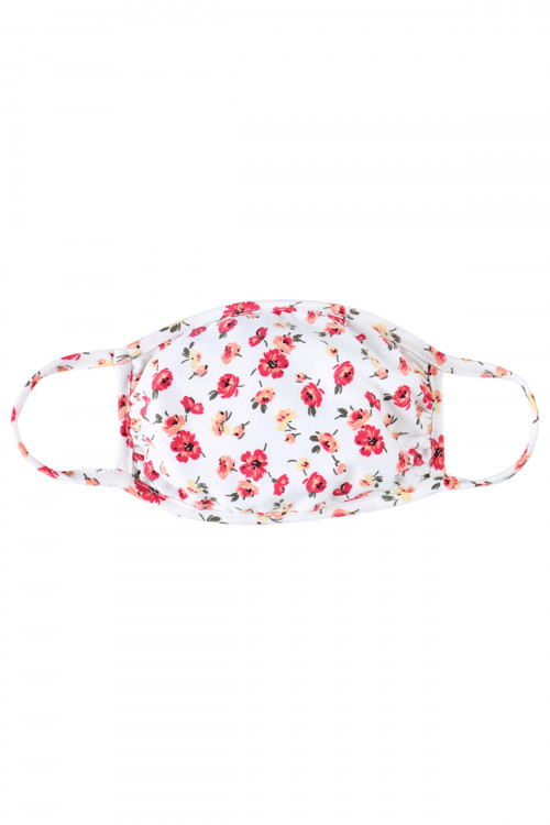 S3-4-2-RFM7002K-RFL048-IV IVORY FLORAL REUSABLE FACE MASKS FOR KIDS/12PCS    **Not intended for kids 2 years old and below**