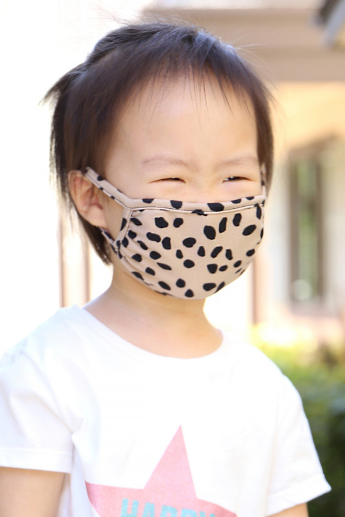 SA3-3-2-RFM7002K-RPR019-KH KHAKI DALMATIAN REUSABLE FACE MASK FOR KIDS/12PCS **Size not intended for kids 2 years old and below**