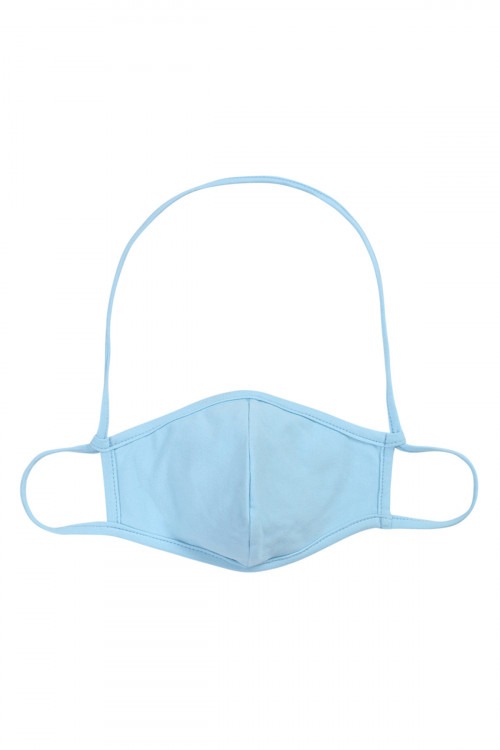 S5-8-1-RFM7007K-CT-BBL BABY BLUE PLAIN FACE MASKS WITH NECK STRAP FOR KIDS/12PCS  **Not intended for kids 2 years old and below**