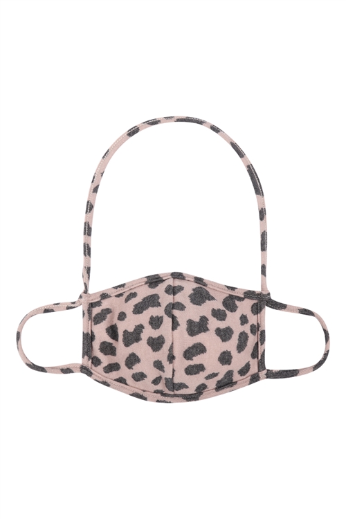 S20-10-2-RFM7007K-RAP184-TAUPE-PPM7004-CHEETAH PRINT FACE MASKS W/ NECK STRAP FOR KIDS/12PCS  **Not intended for kids 2 years old and below**