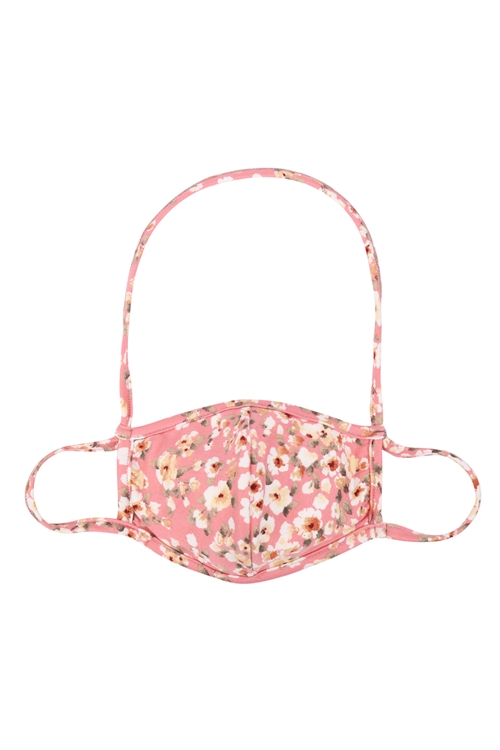 S19-10-2-RFM7007K-RFL143-BLUSH-PPM7013-FLORAL PRINT FACE MASKS W/ NECK STRAP FOR KIDS/12PCS  **Not intended for kids 2 years old and below**