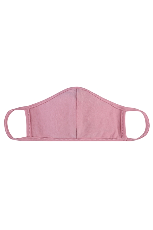 S8-7-4-RFM8001-CT-DRO-DARK ROSE PLAIN REUSABLE FACE MASK FOR ADULTS WITH FILTER POCKET/12PCS