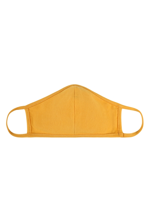 S8-7-4-RFM8001-CT-LMU-LIGHT MUSTARD PLAIN REUSABLE FACE MASK FOR ADULTS WITH FILTER POCKET/12PCS