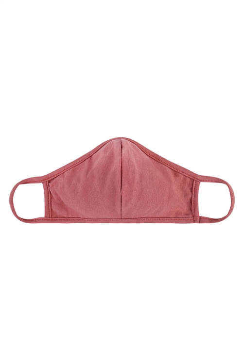 S4-8-4-RFM8001-CT-MAR- PLAIN REUSABLE FACE MASK FOR ADULTS WITH FILTER POCKET-MARSALA/12PCS