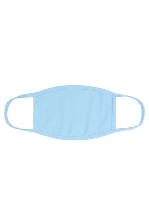 S4-8-2-RFM8002-CT-BBL-PLAIN REUSABLE FACE MASK FOR ADULTS WITH FILTER POCKET-BABY BLUE/12PCS