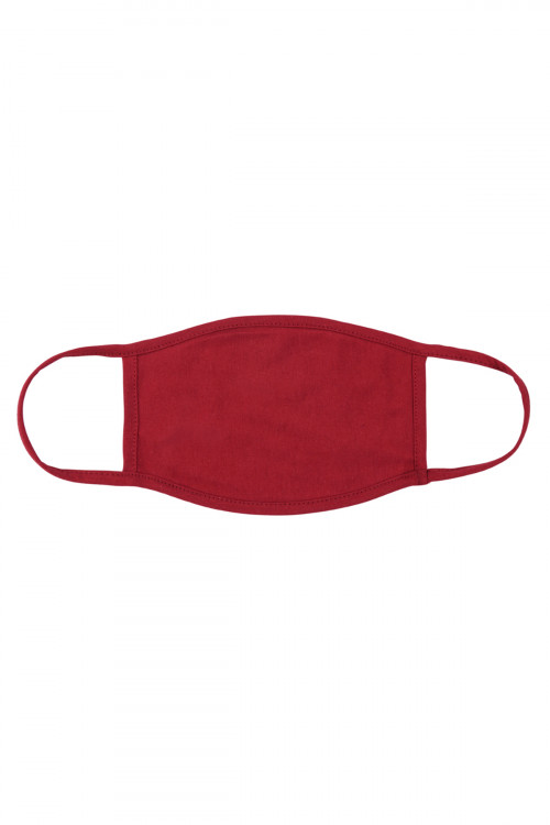 S8-5-2-RFM8002-CT-BU BURGUNDY CLOTH FACE MASK FOR ADULTS WITH FILTER POCKET/12PCS